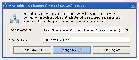 Mac Changer Windows Xp Download